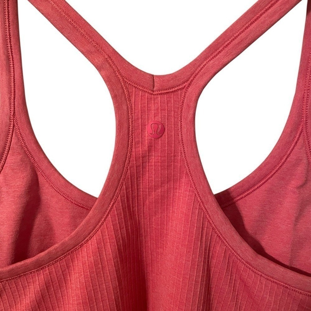 Lululemon Women's Blush Coral Pink Slim Racerback Ebb To Street Tank II Size 12 - Picture 6 of 8